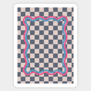 90s Checkerboard Blue Denim Sticker